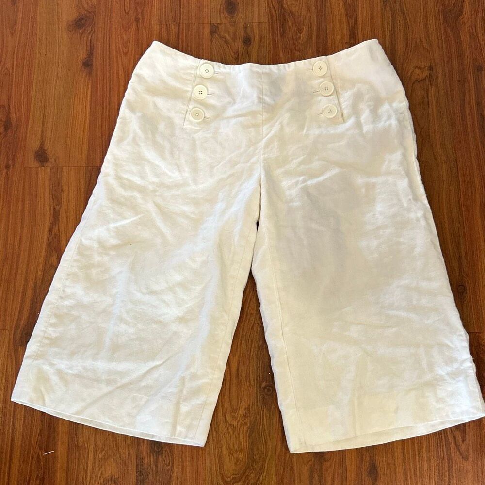 Ralph Lauren black label classic Button sailor linen Bermuda shorts white  short